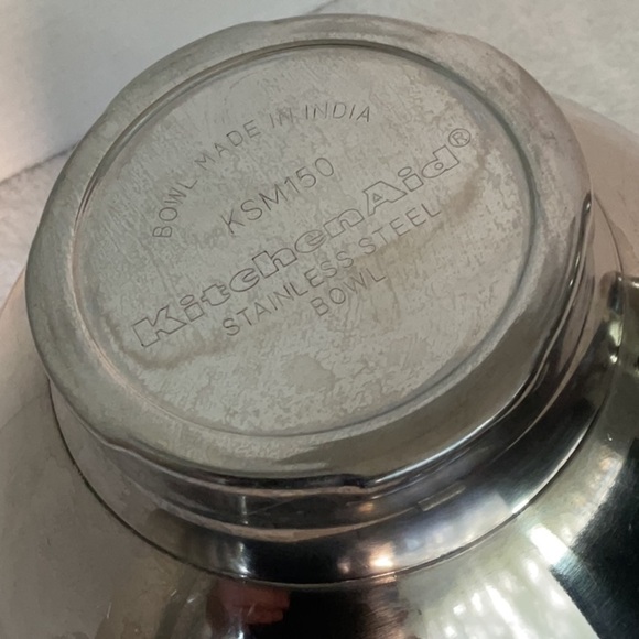 KitchenAid Silver Stainless Steel Bowl ksm150 - Picture 2 of 3